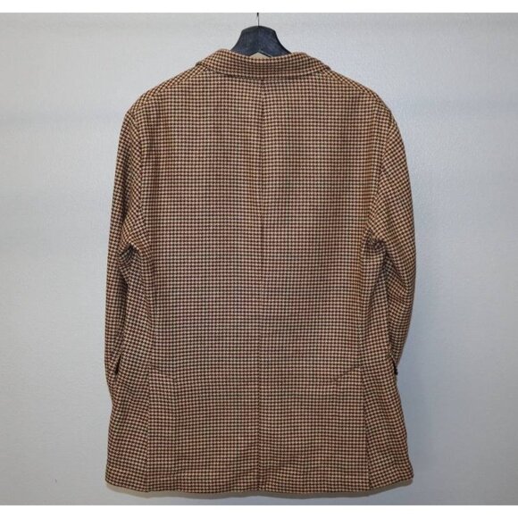 Polo Ralph Lauren Men’s Brown Houndstooth Wool Blazer Jacket 3 Button M - Picture 2 of 5